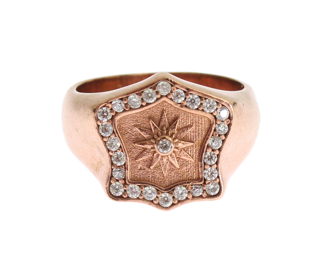 Bague Nialaya en or rose et argent 925 authentique et transparente