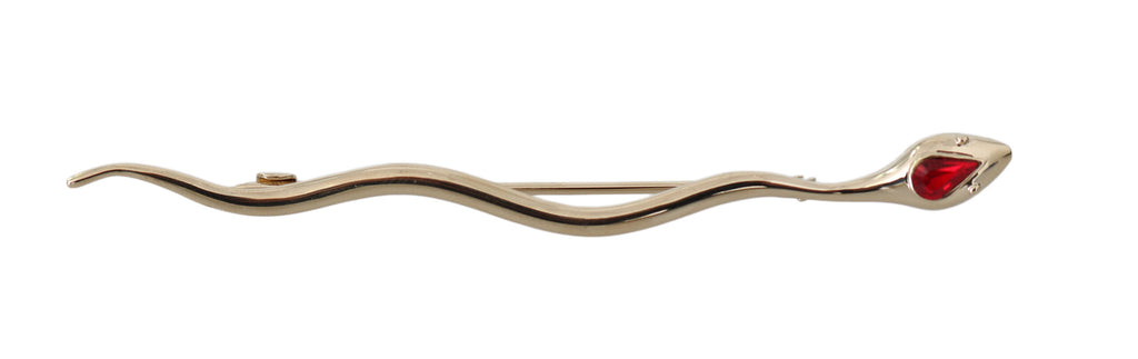 Broche Dolce &amp; Gabbana en laiton argenté et cristal Spilla Serpente