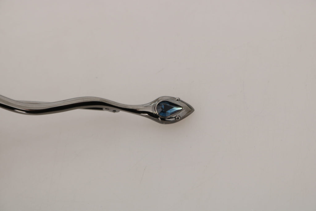 Broche Dolce &amp; Gabbana en laiton argenté et cristal Spilla Serpente