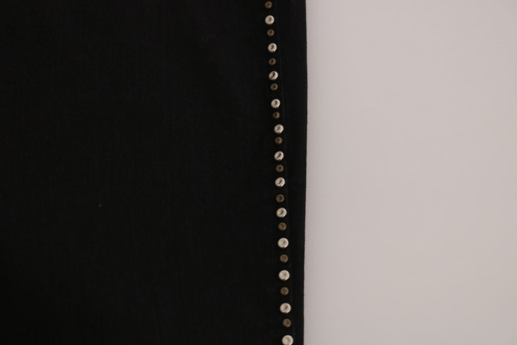 Jean skinny noir taille moyenne à ornements Costume National