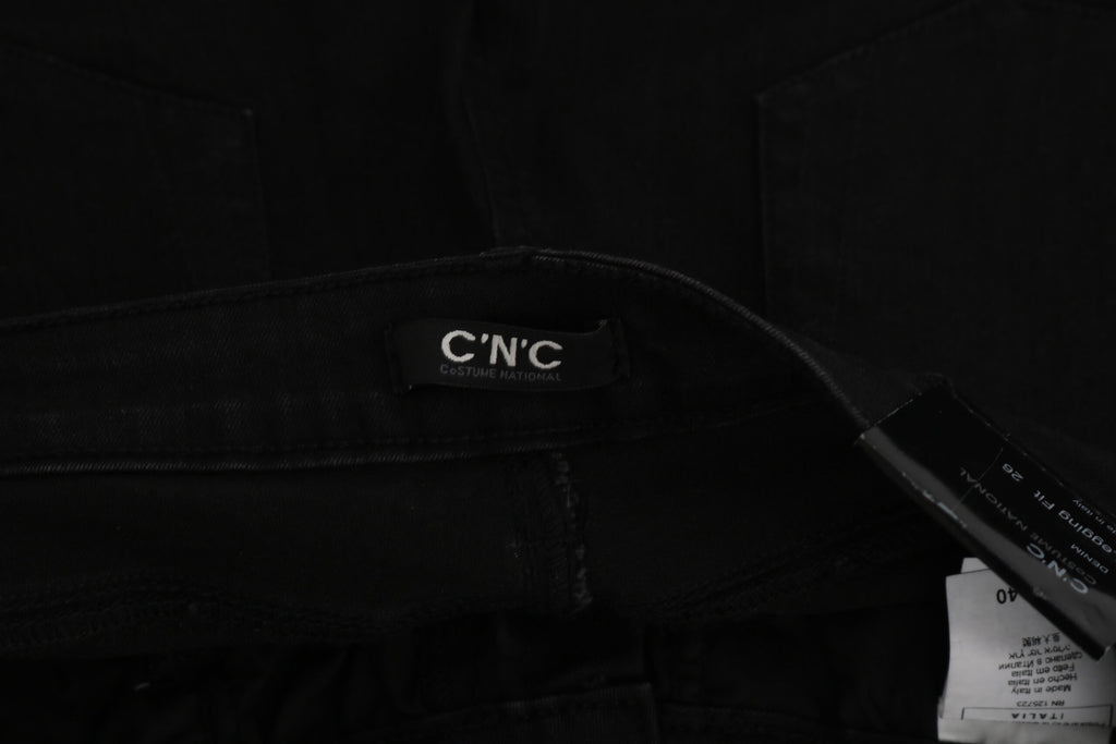 Jean skinny noir taille moyenne à ornements Costume National