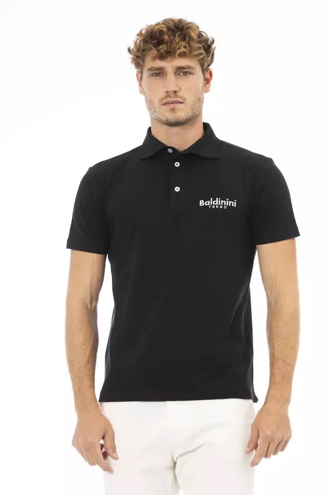 Polo homme en coton noir Baldinini Trend