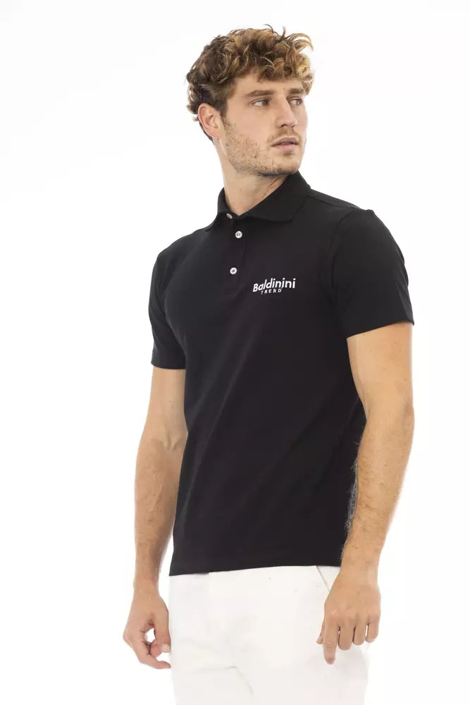 Polo homme en coton noir Baldinini Trend