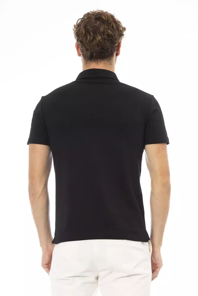 Polo homme en coton noir Baldinini Trend