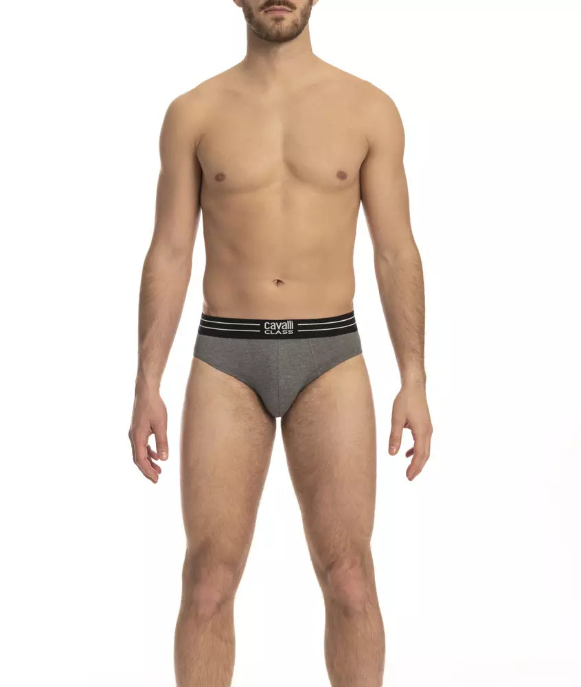 Pack de sous-vêtements Cavalli Class en coton gris pour homme
