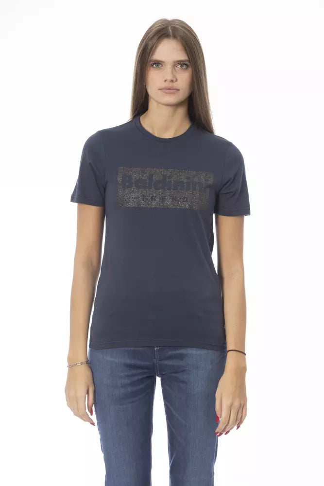 T-shirt femme en coton bleu tendance Baldinini