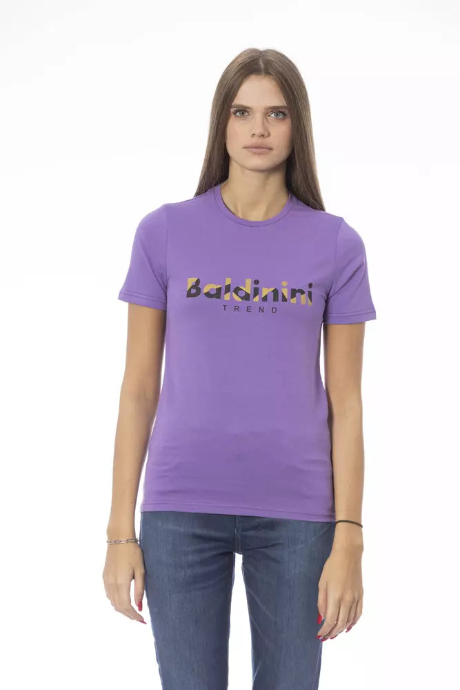 T-shirt femme en coton violet Baldinini Trend