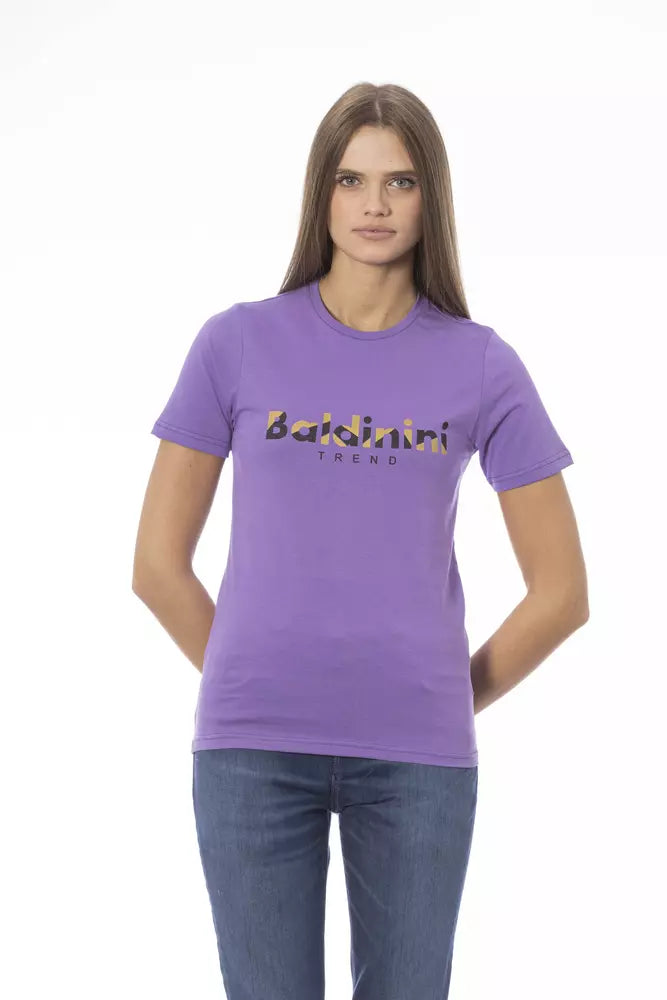 T-shirt femme en coton violet Baldinini Trend