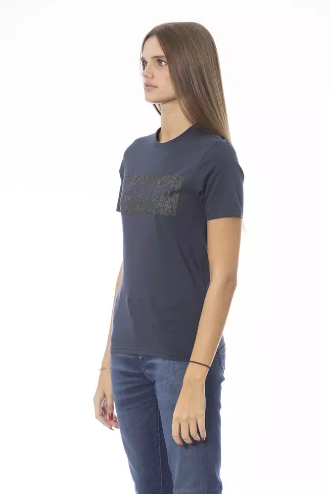 T-shirt femme en coton bleu tendance Baldinini