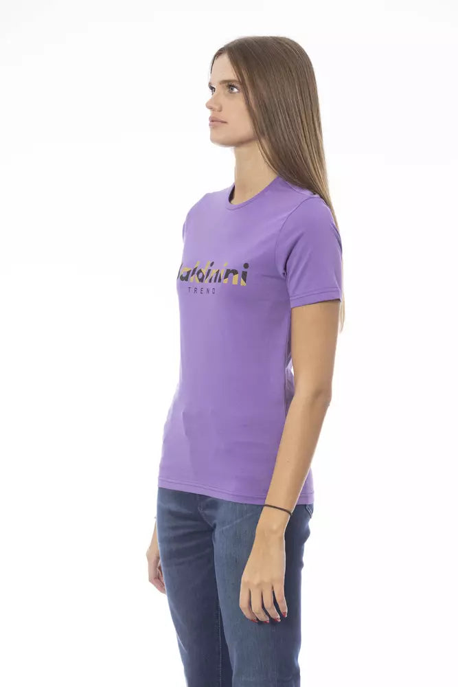 T-shirt femme en coton violet Baldinini Trend