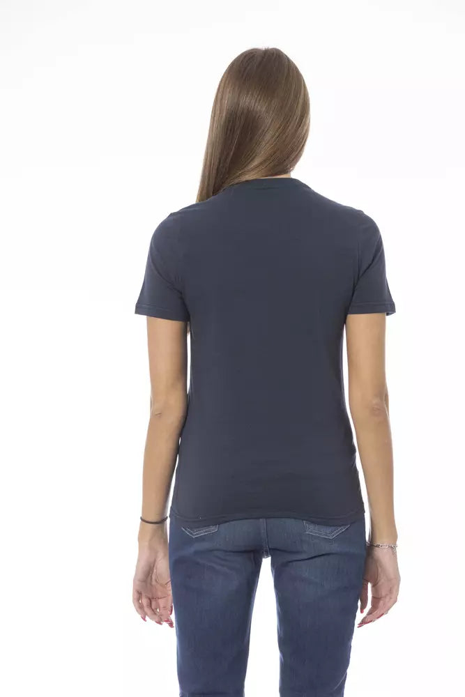 T-shirt femme en coton bleu tendance Baldinini