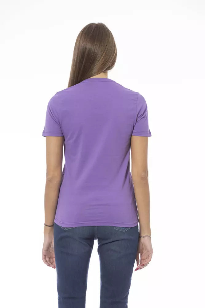 T-shirt femme en coton violet Baldinini Trend