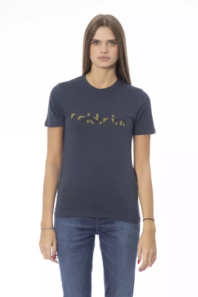 T-shirt femme en coton bleu tendance Baldinini