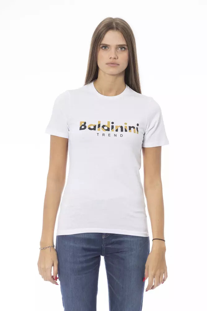 T-shirt femme en coton blanc tendance Baldinini