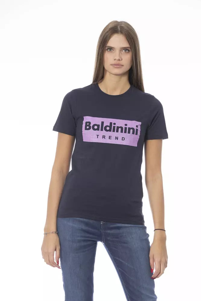 T-shirt femme en coton bleu tendance Baldinini