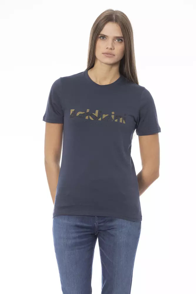 T-shirt femme en coton bleu tendance Baldinini