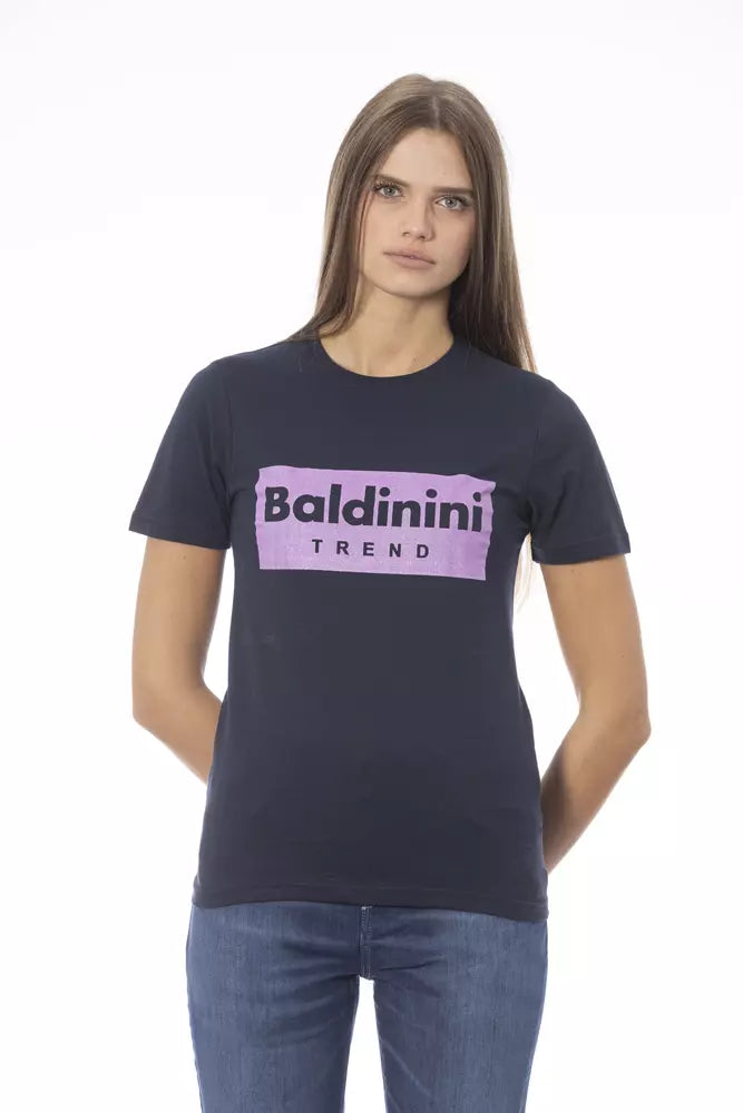 T-shirt femme en coton bleu tendance Baldinini