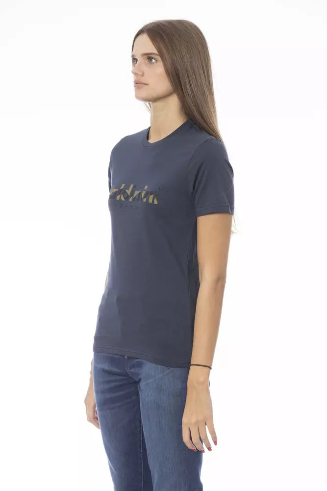 T-shirt femme en coton bleu tendance Baldinini
