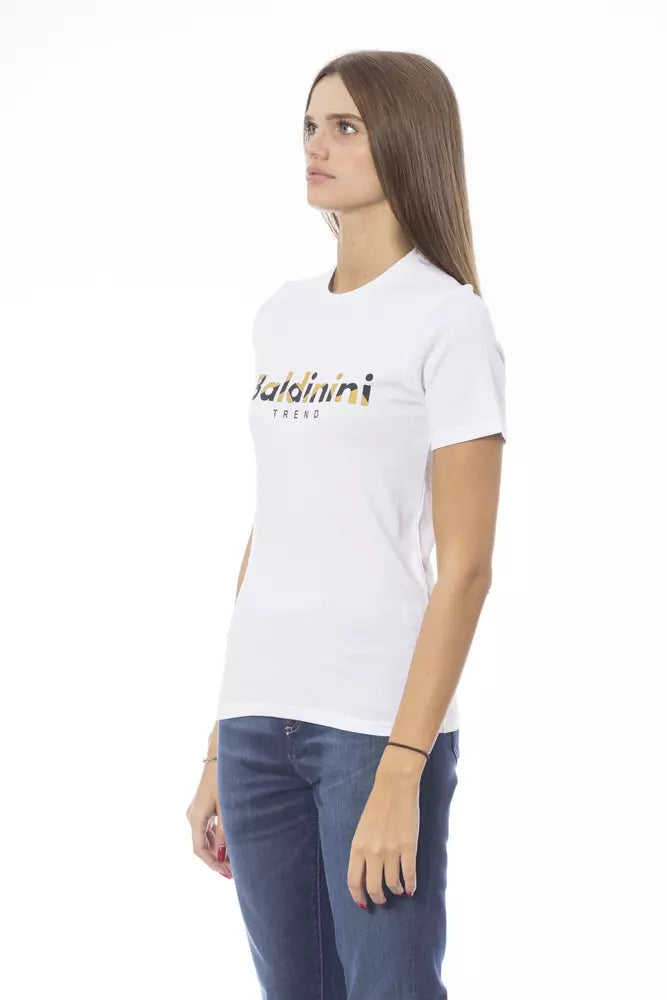 T-shirt femme en coton blanc tendance Baldinini