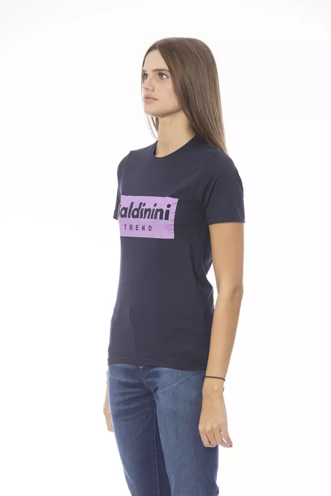 T-shirt femme en coton bleu tendance Baldinini