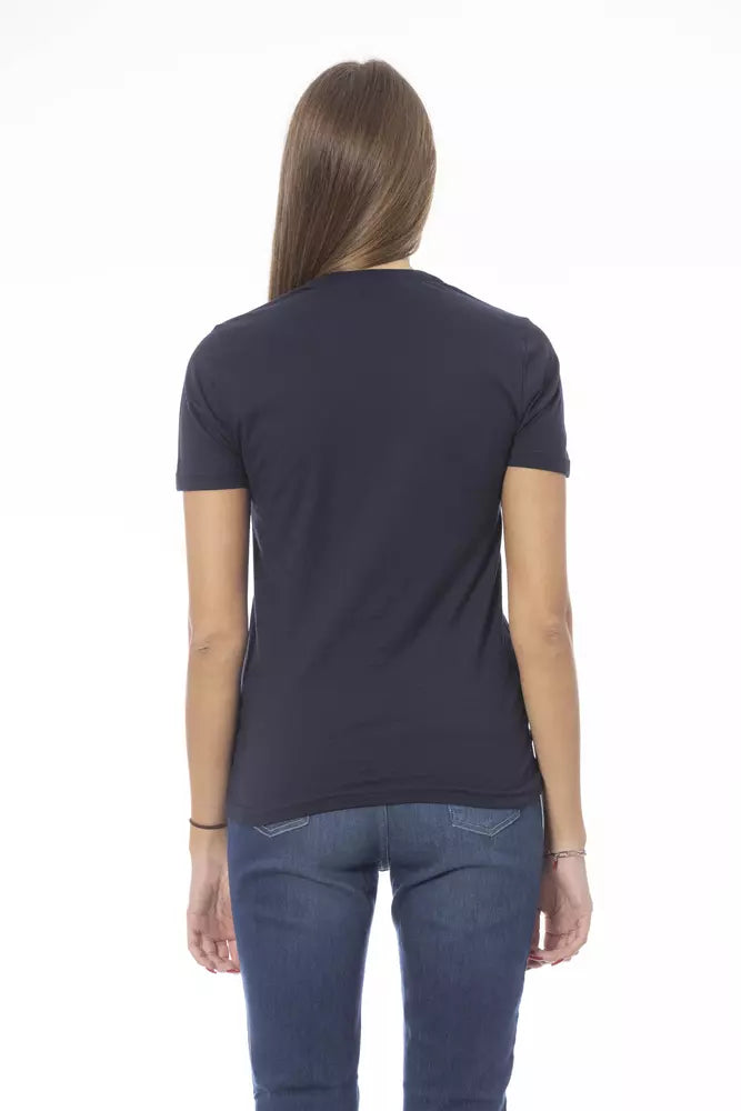 T-shirt femme en coton bleu tendance Baldinini