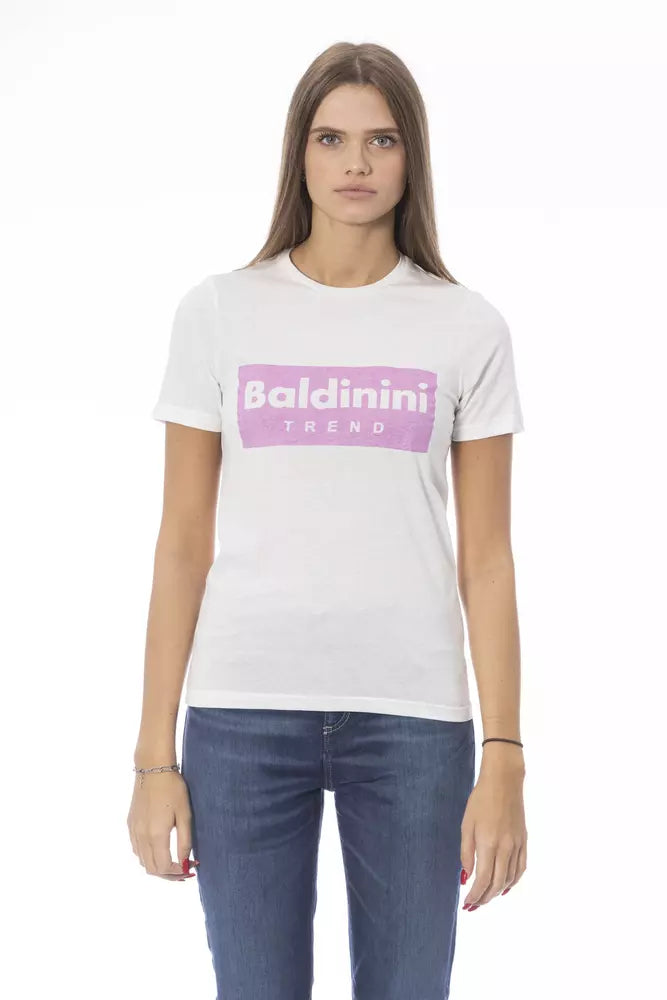 T-shirt femme en coton blanc tendance Baldinini