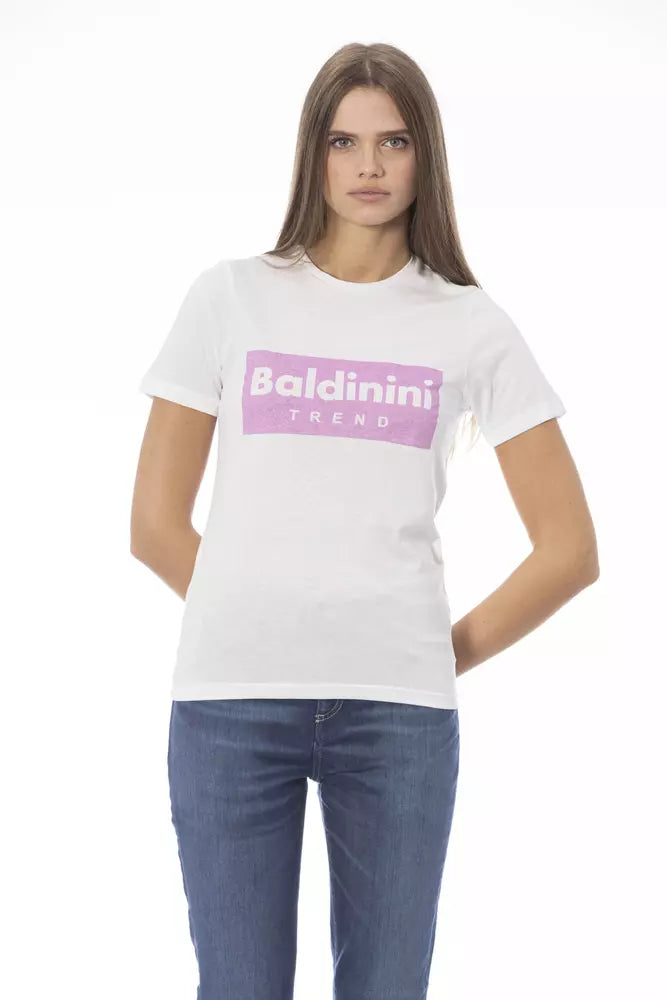T-shirt femme en coton blanc tendance Baldinini
