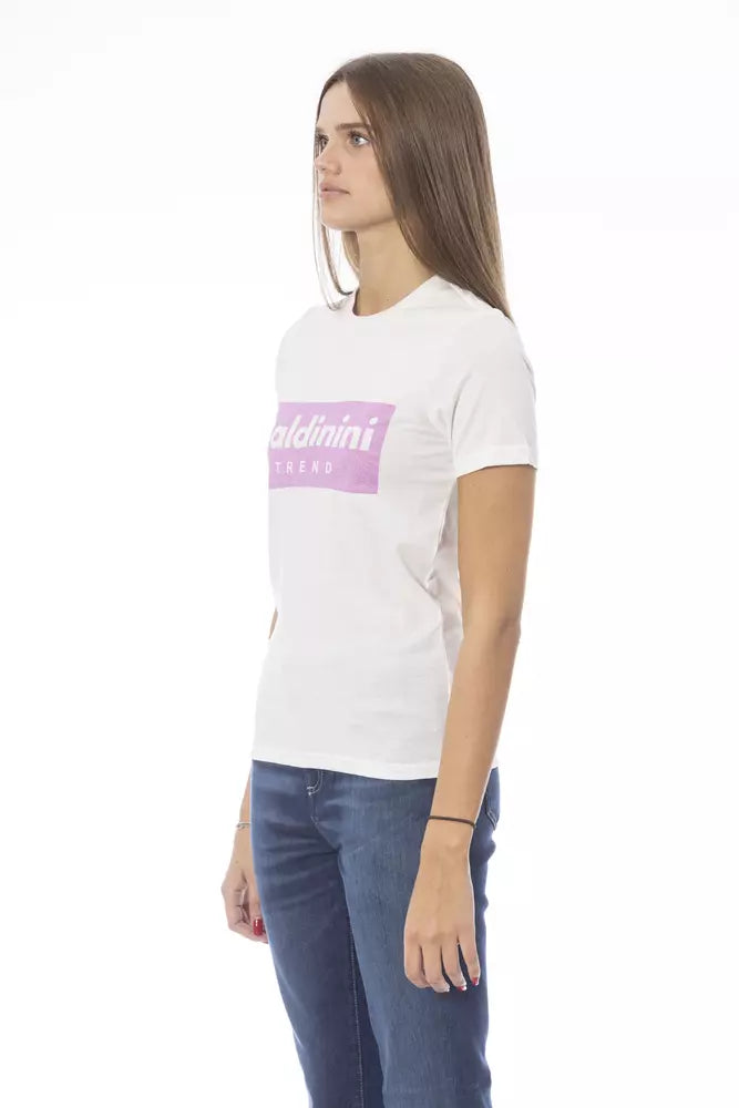 T-shirt femme en coton blanc tendance Baldinini