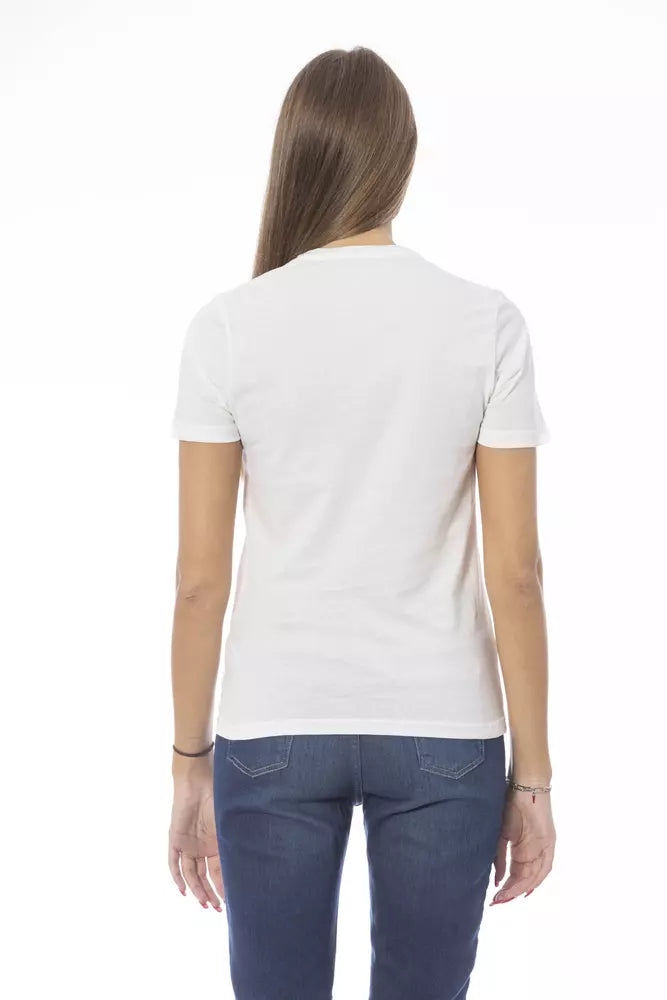 T-shirt femme en coton blanc tendance Baldinini