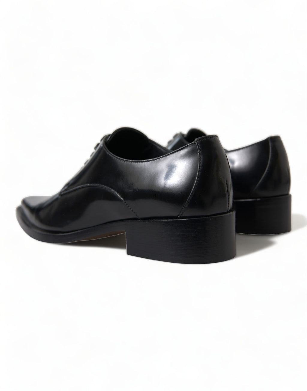 Chaussures plates à lacets en cuir noir Dolce &amp; Gabbana