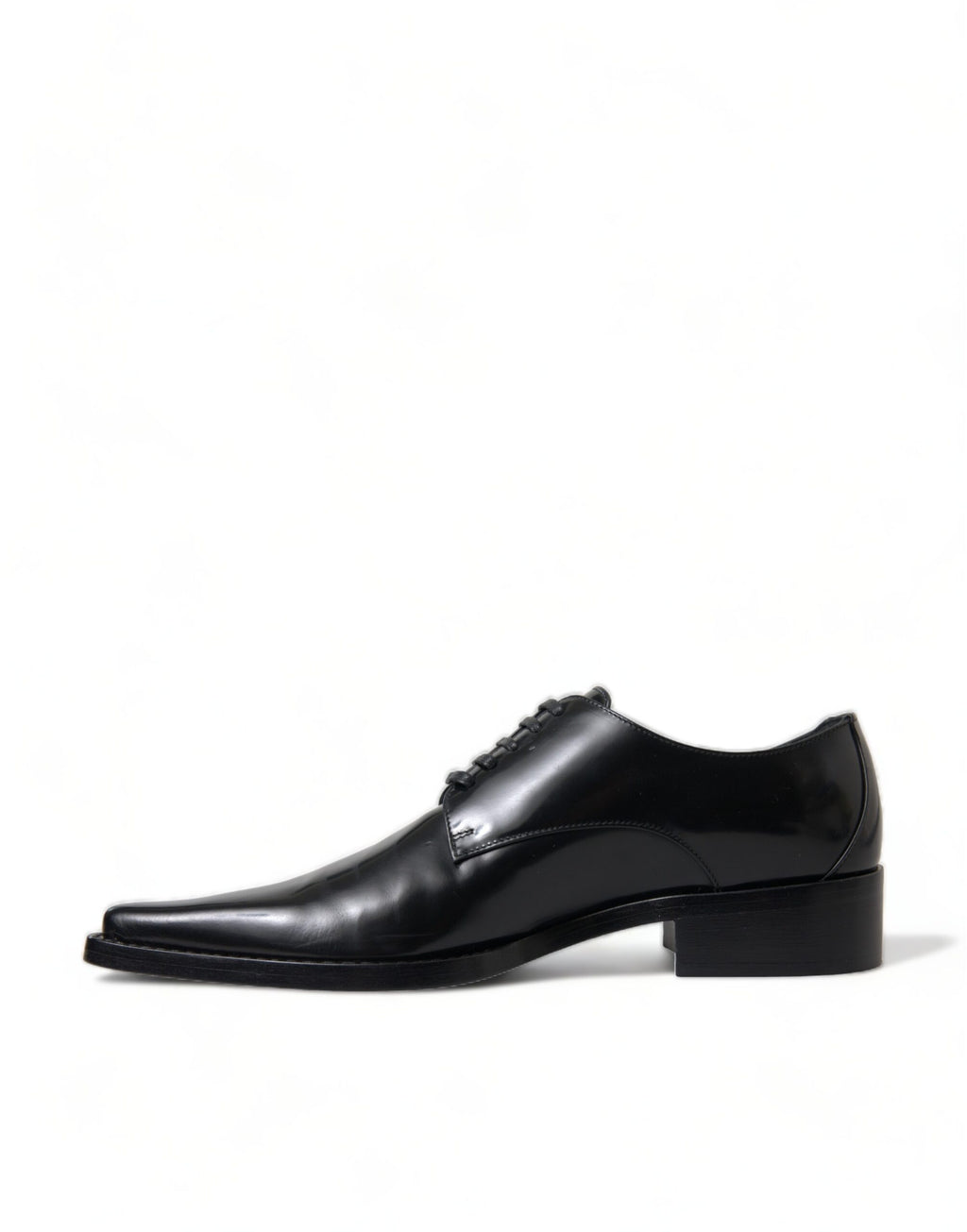 Chaussures plates à lacets en cuir noir Dolce &amp; Gabbana