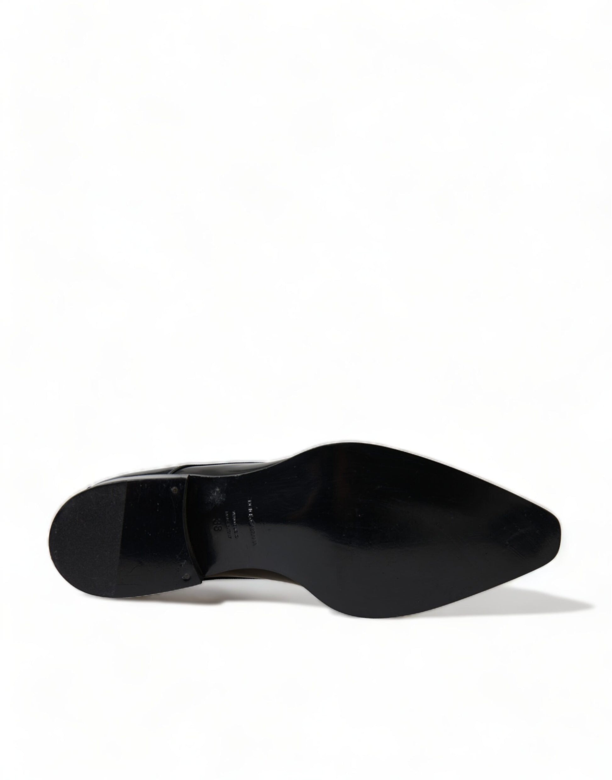 Chaussures plates à lacets en cuir noir Dolce &amp; Gabbana