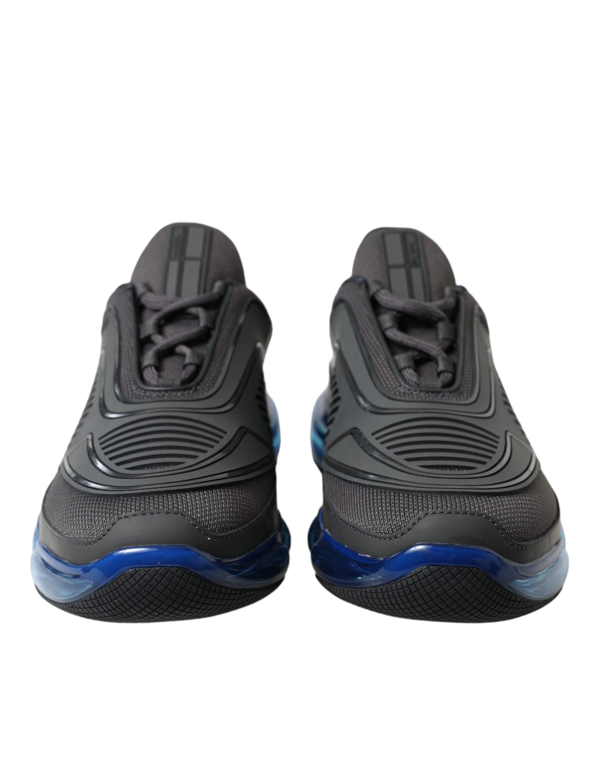 Baskets basses Prada noires et bleues en caoutchouc