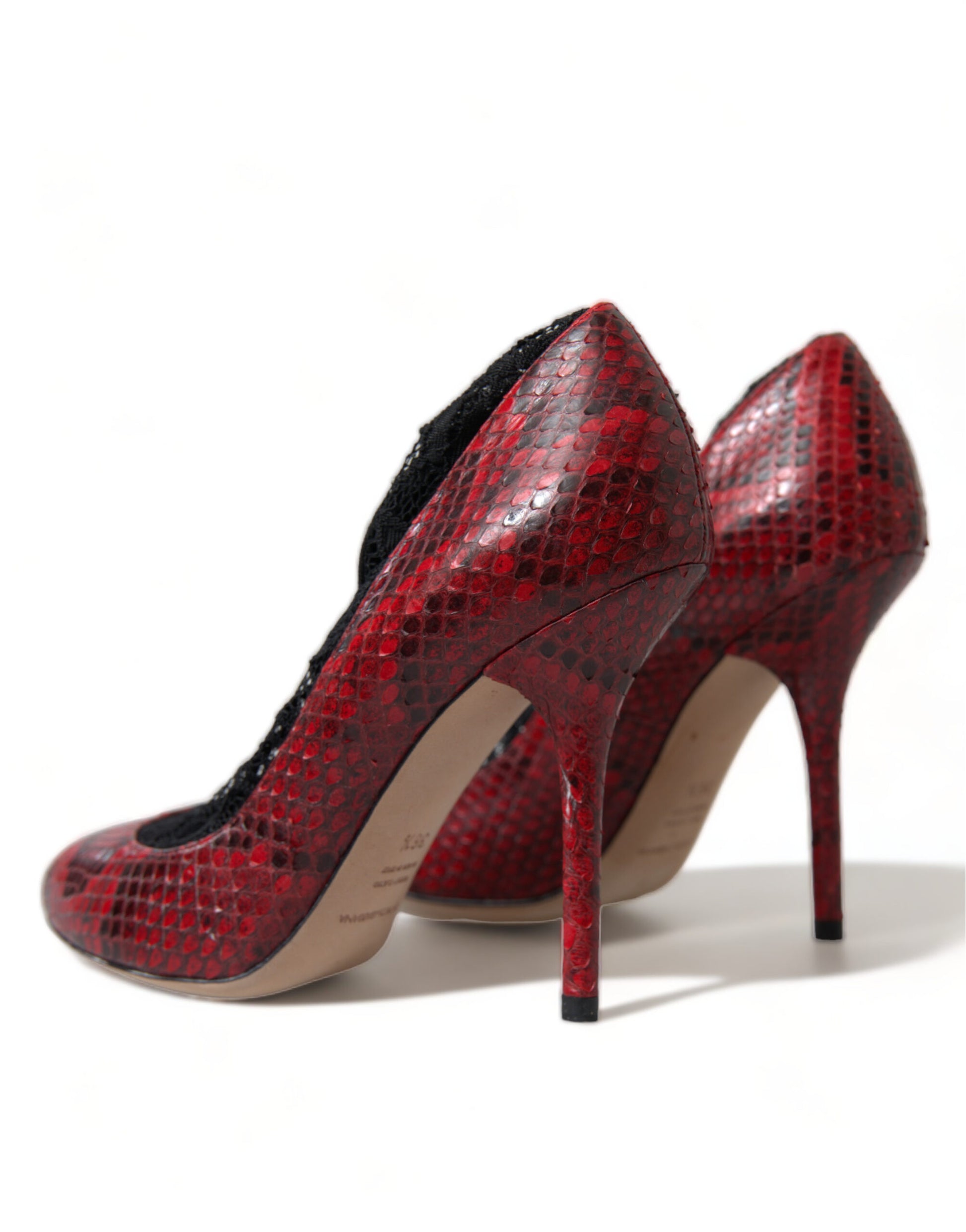 Escarpins chaussettes en cuir Ayers rouge Dolce &amp; Gabbana