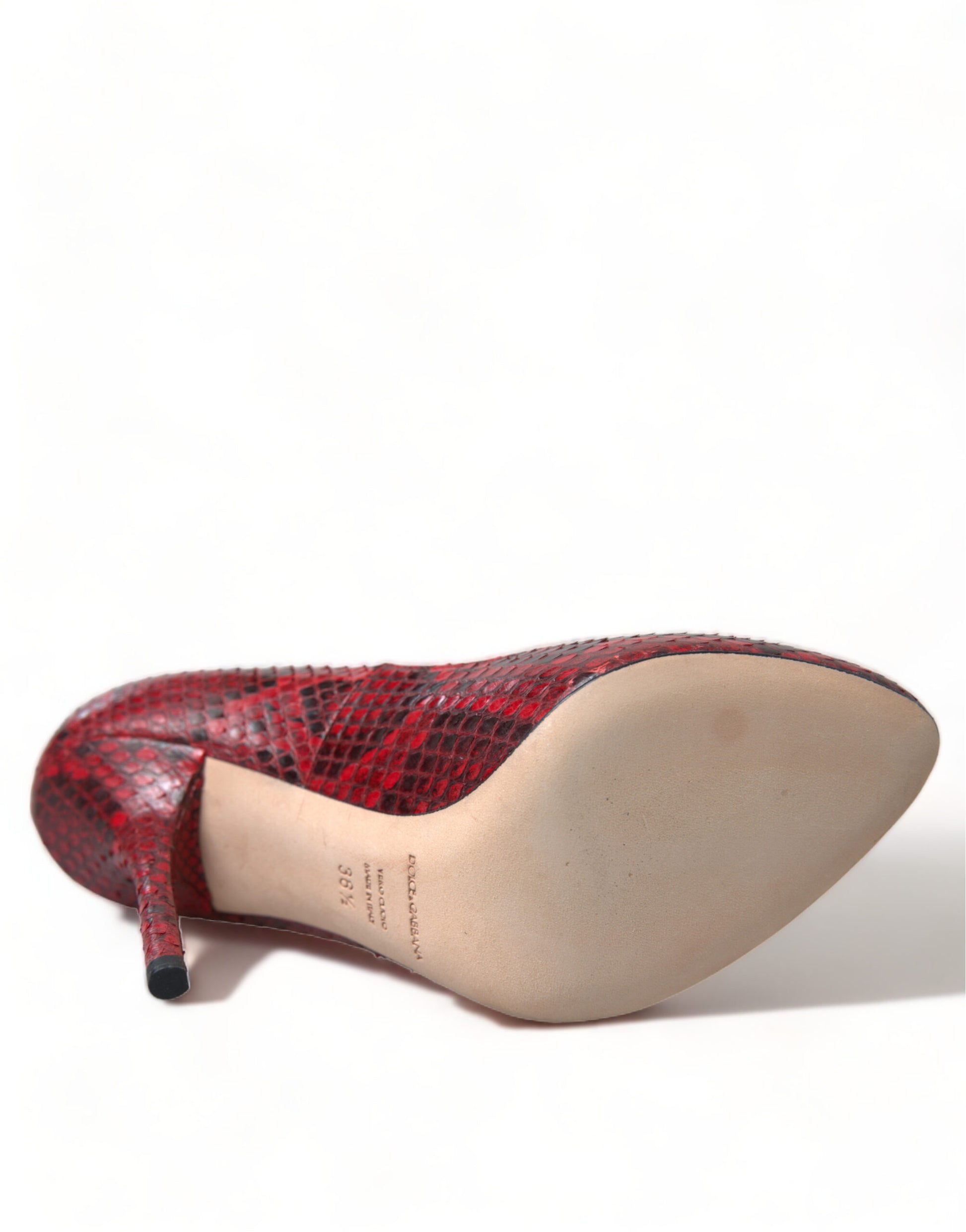 Escarpins chaussettes en cuir Ayers rouge Dolce &amp; Gabbana