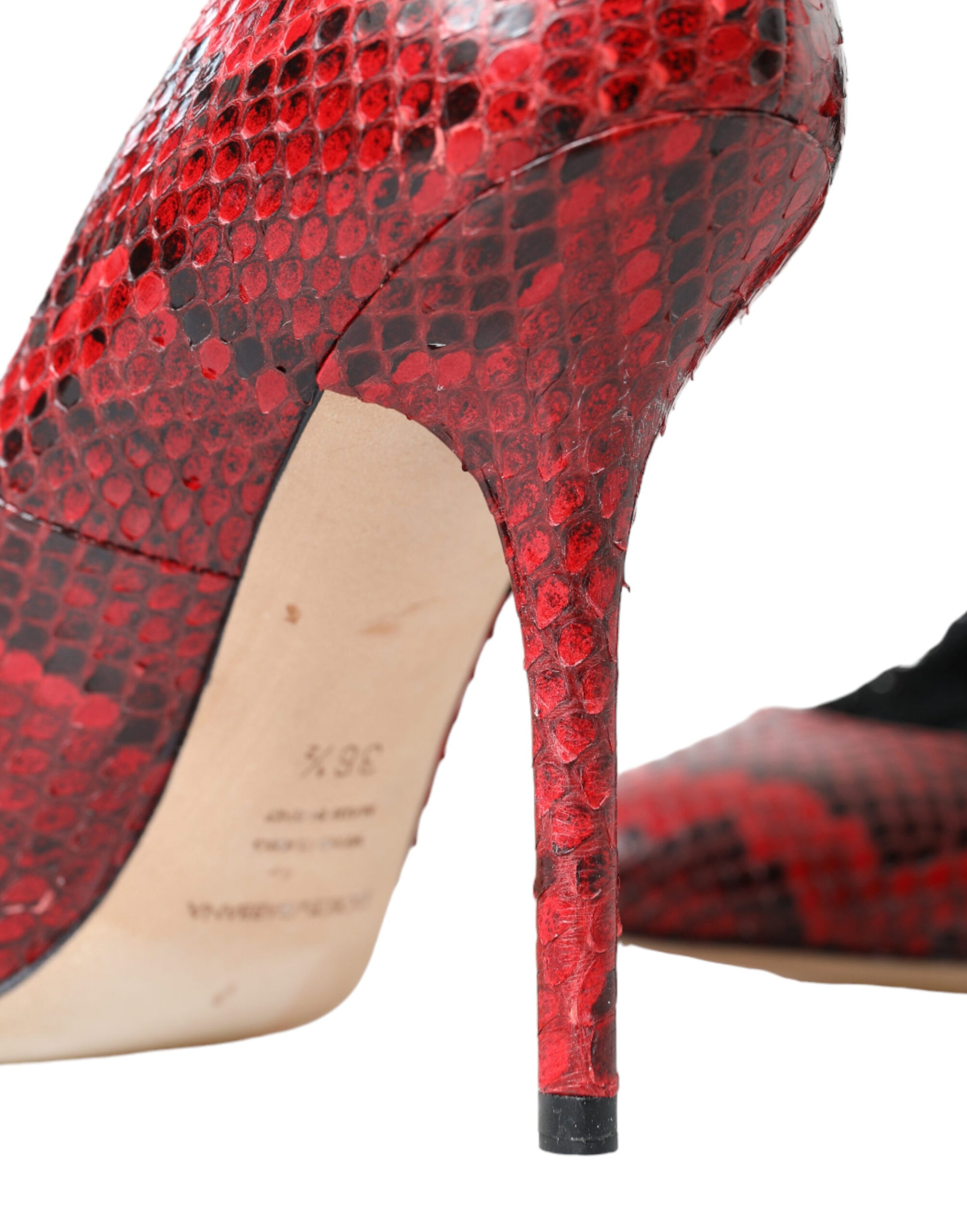 Escarpins chaussettes en cuir Ayers rouge Dolce &amp; Gabbana