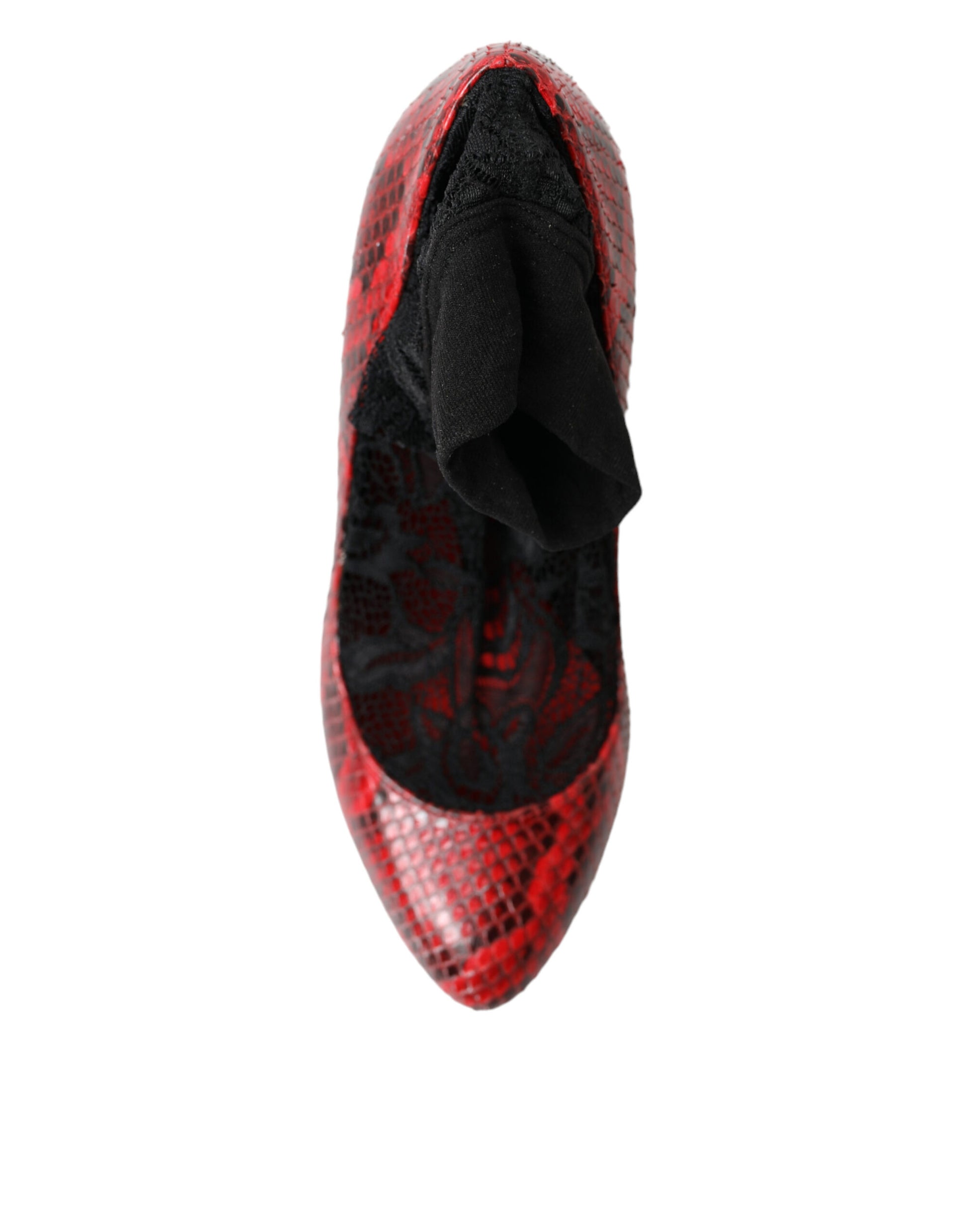 Escarpins chaussettes en cuir Ayers rouge Dolce &amp; Gabbana