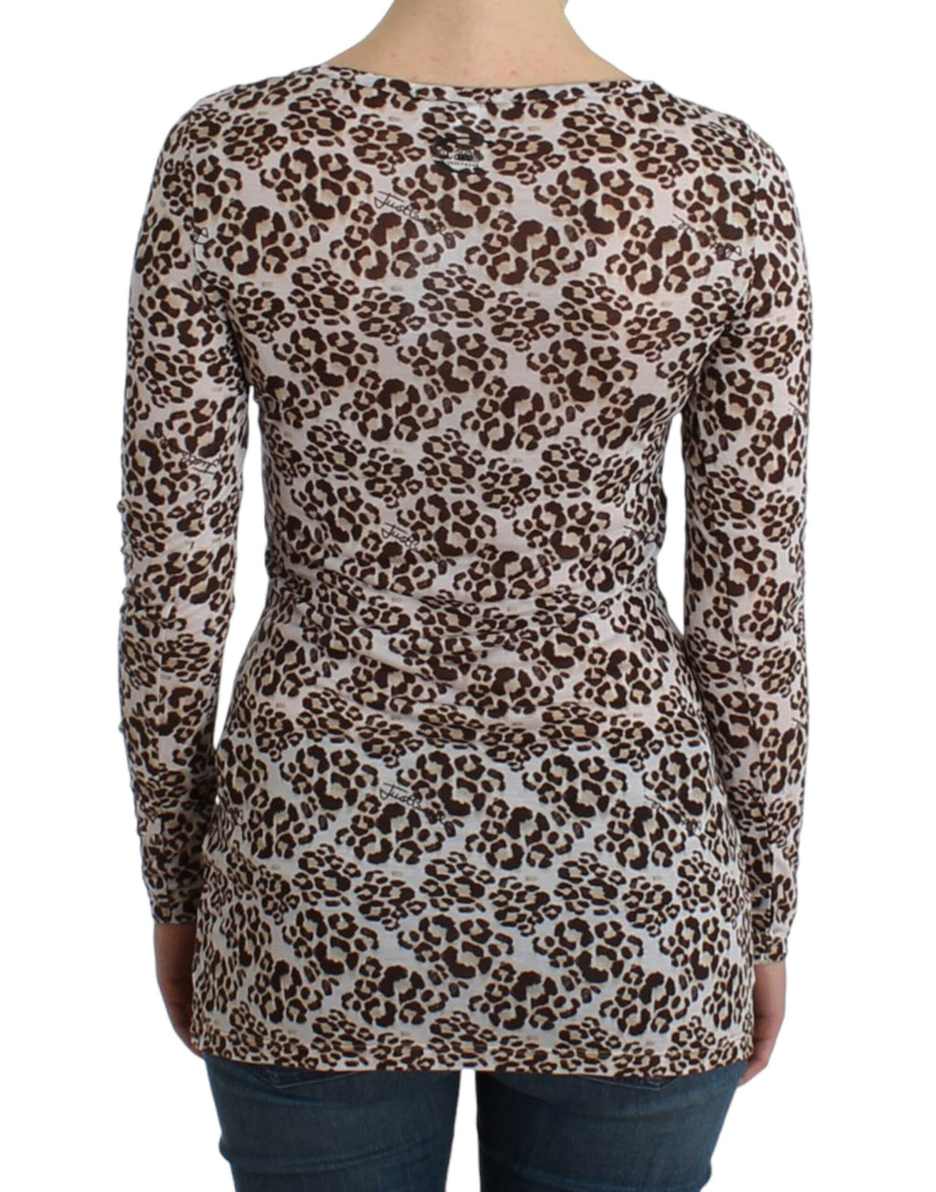 Haut en dentelle à manches longues marron Cavalli