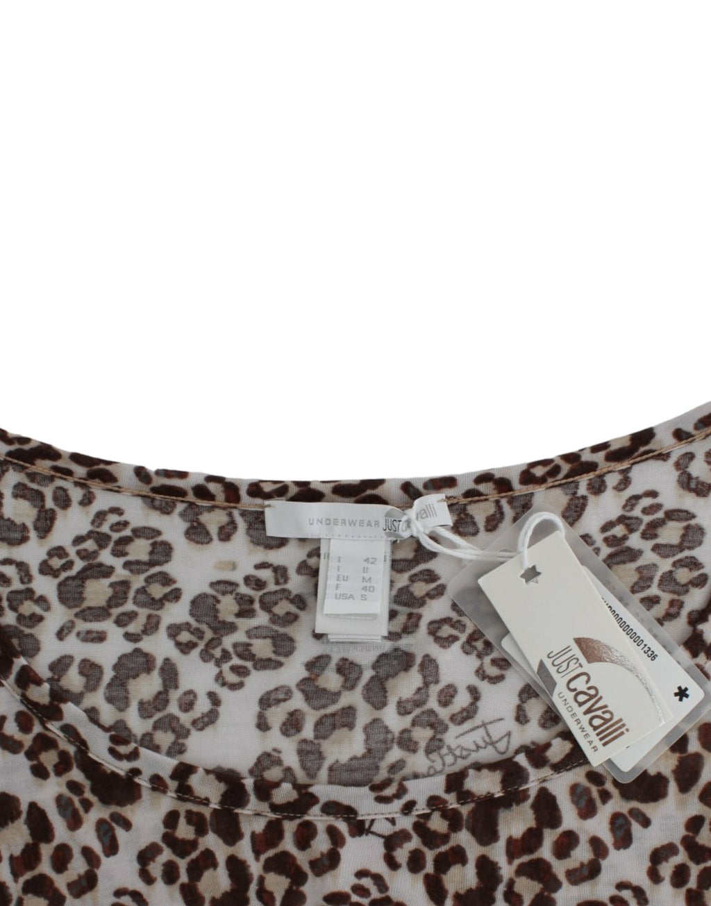 Haut en dentelle à manches longues marron Cavalli
