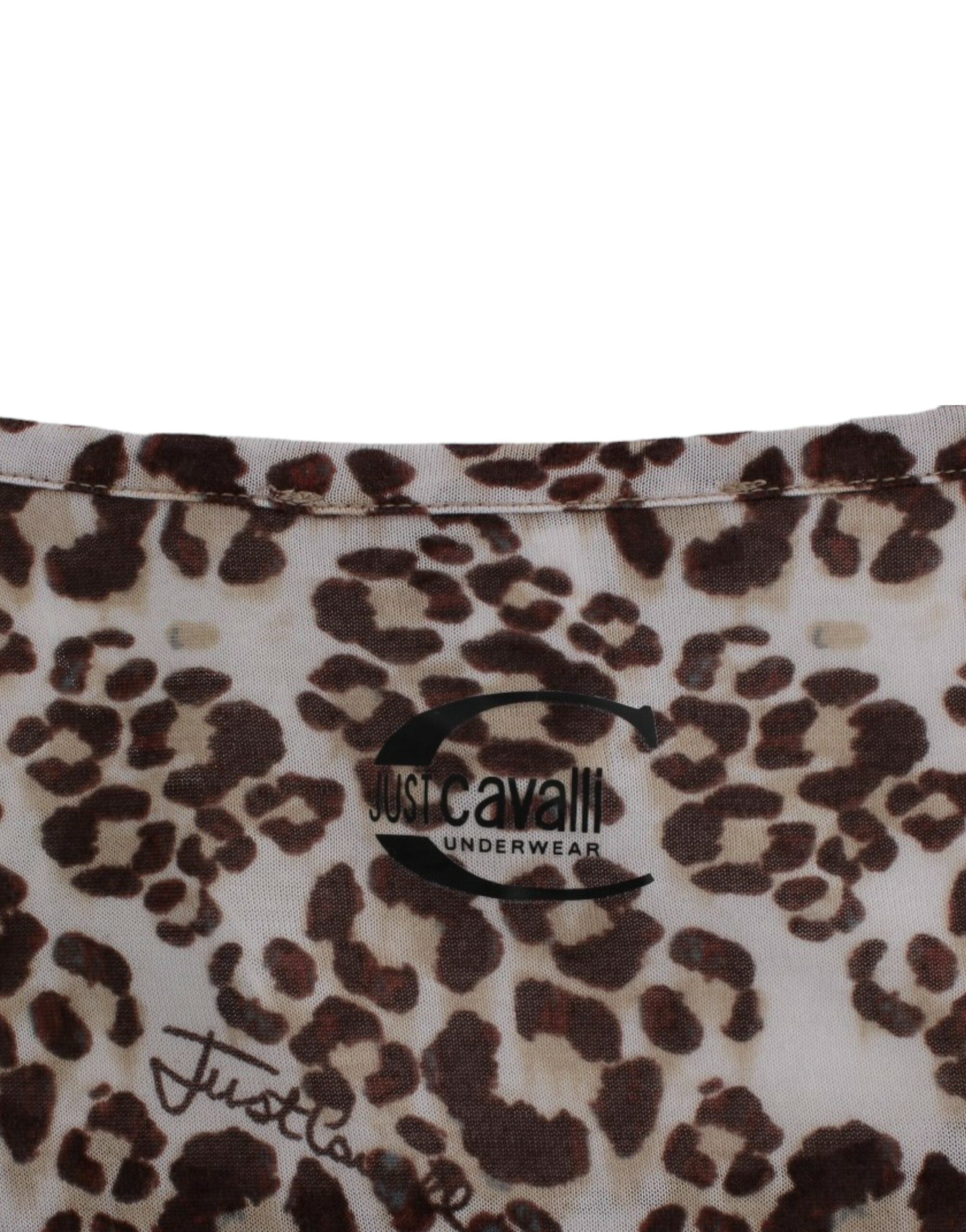Haut en dentelle à manches longues marron Cavalli