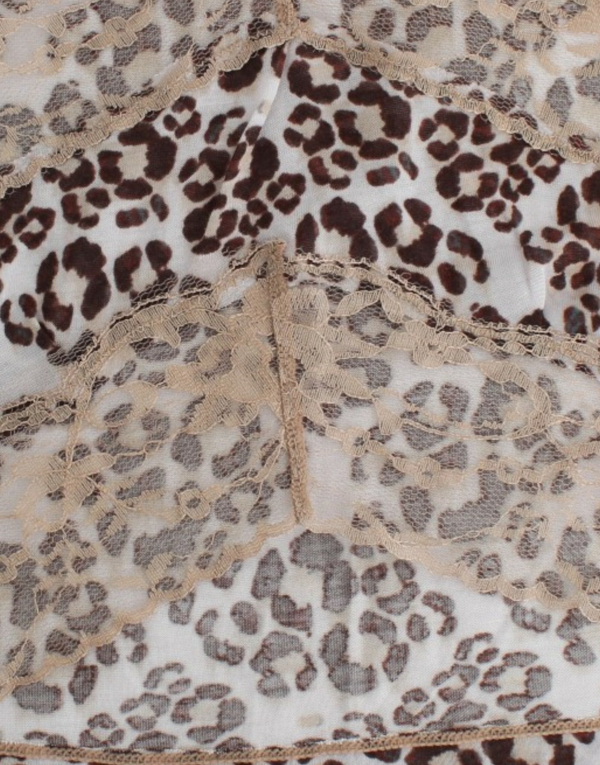 Haut en dentelle à manches longues marron Cavalli