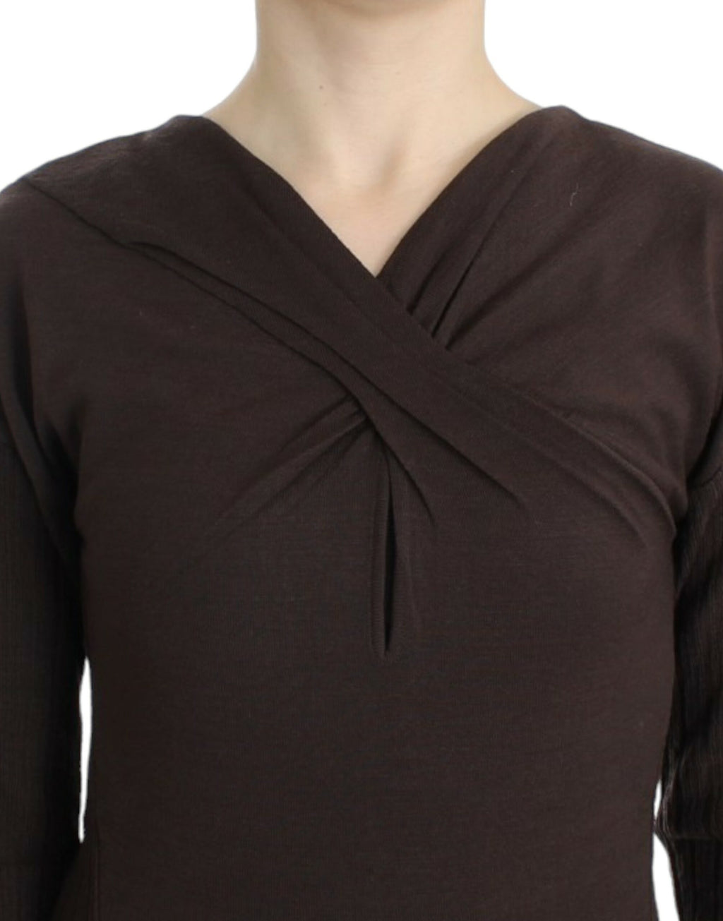 Pull en laine tricotée marron Cavalli