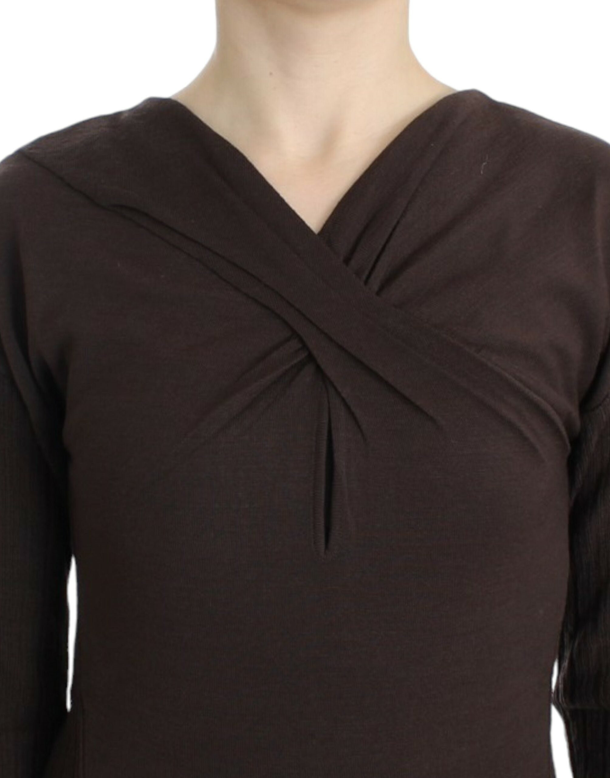 Pull en laine tricotée marron Cavalli