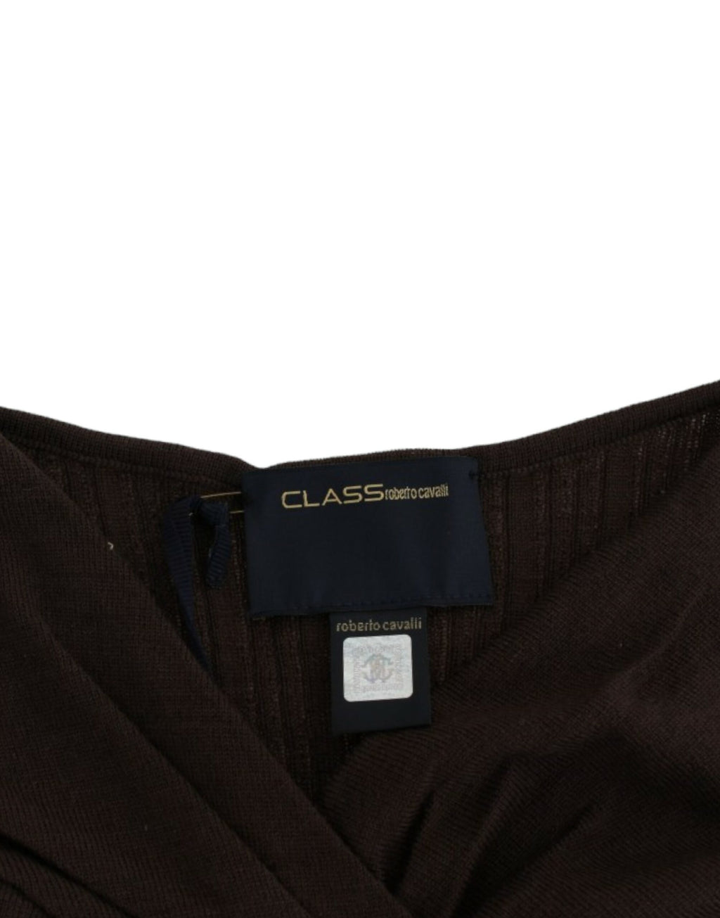 Pull en laine tricotée marron Cavalli