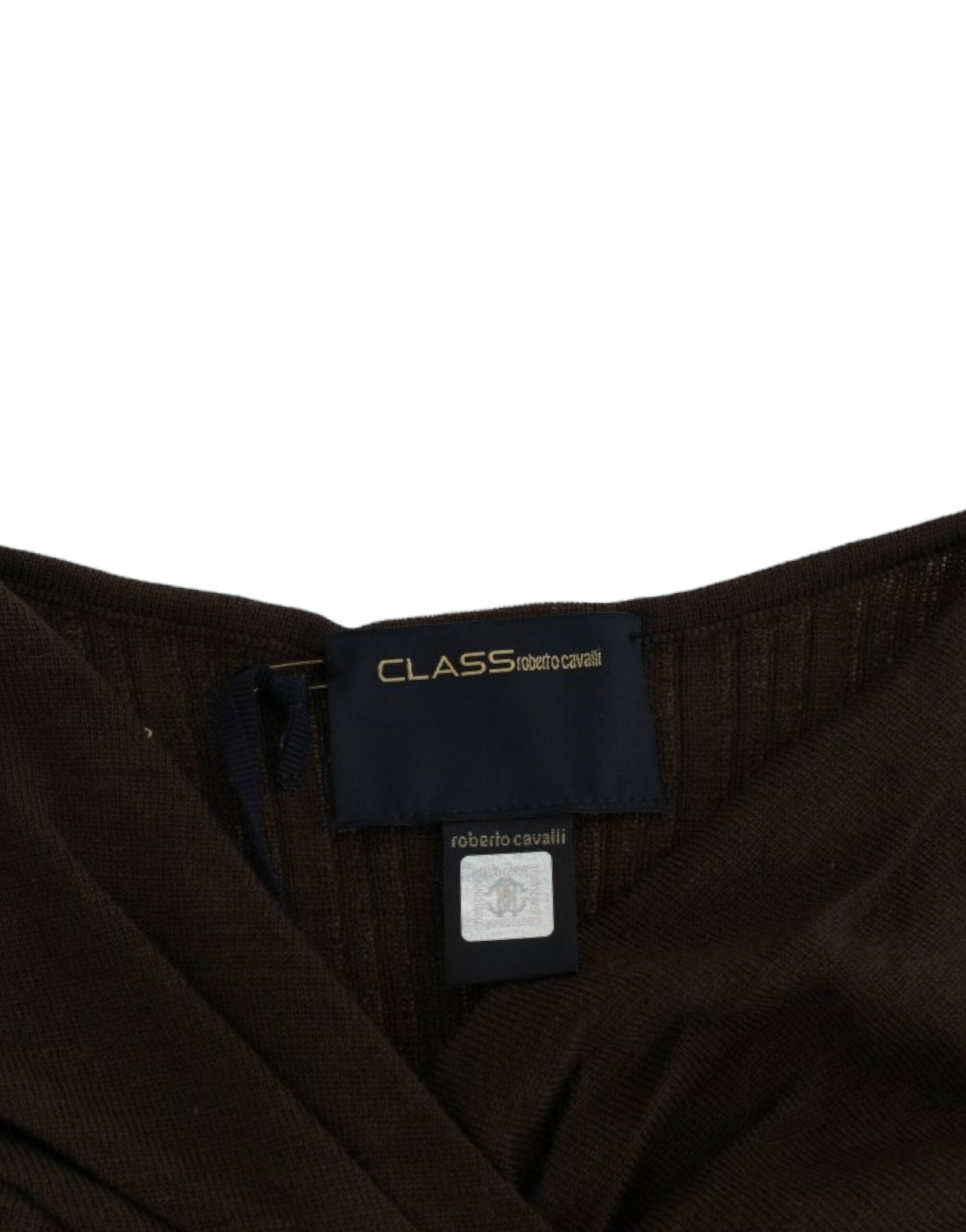 Pull en laine tricotée marron Cavalli