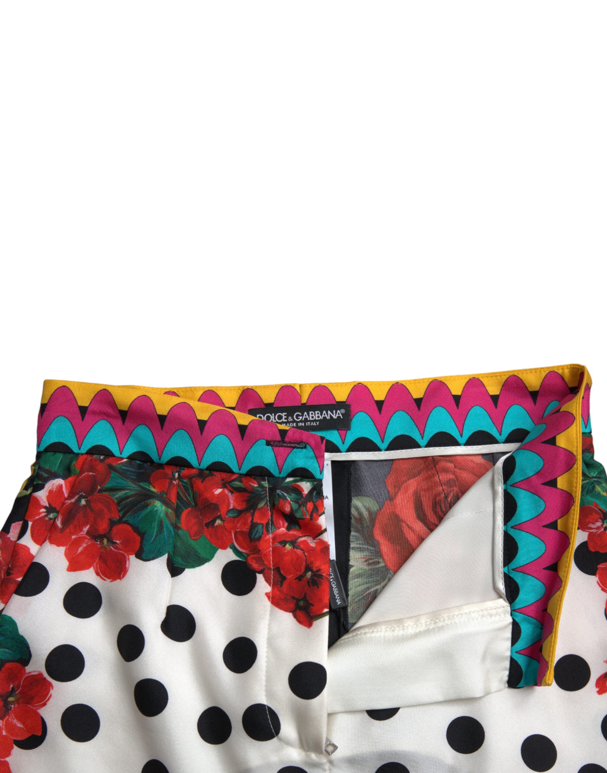 Short chaud à pois et fleurs multicolores Dolce &amp; Gabbana