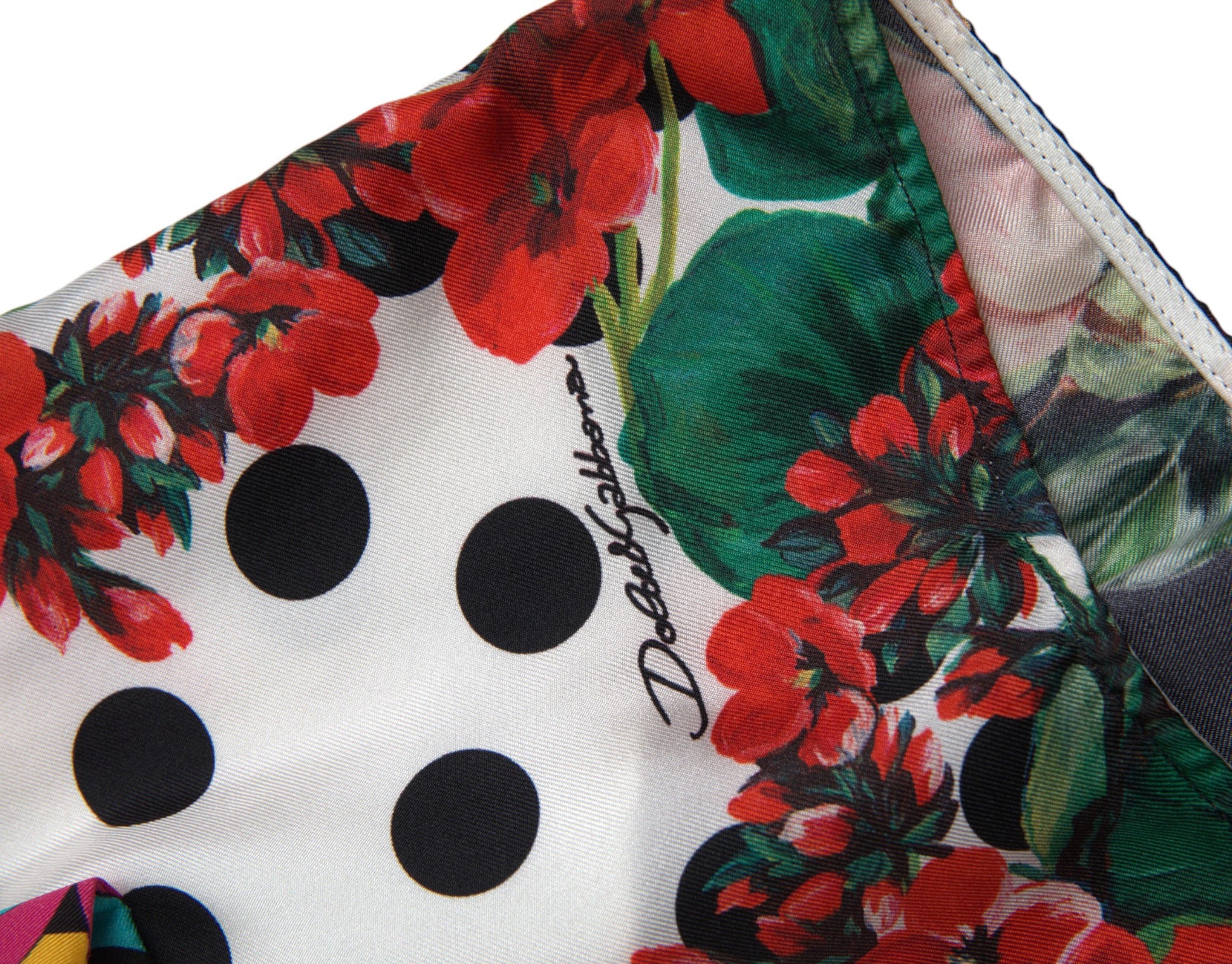 Short chaud à pois et fleurs multicolores Dolce &amp; Gabbana