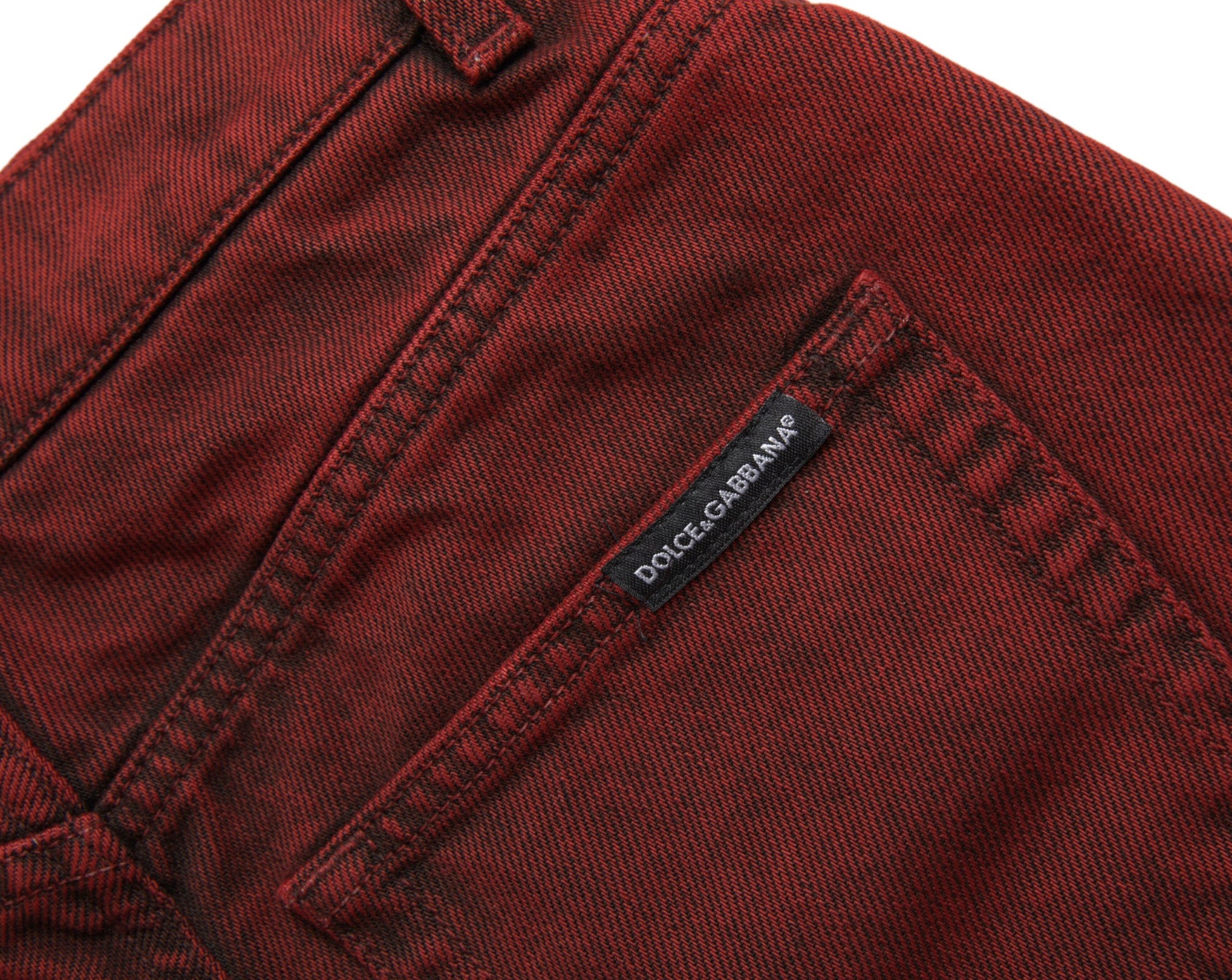 Short en jean taille haute extensible rouge Dolce &amp; Gabbana