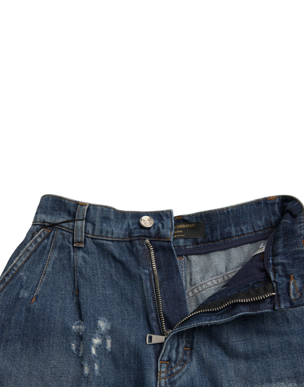 Short en jean taille haute en coton bleu Dolce &amp; Gabbana
