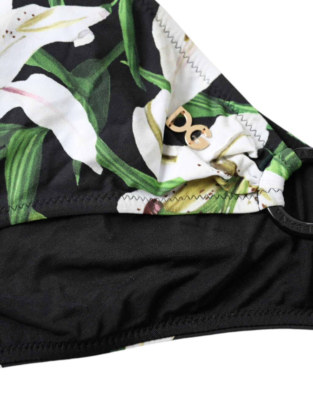 Bas de maillot de bain Dolce &amp; Gabbana imprimé lys noir